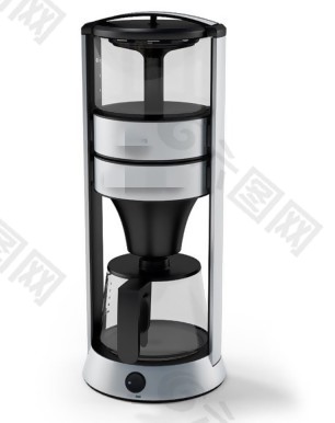 圆柱形透明咖啡机模型素材