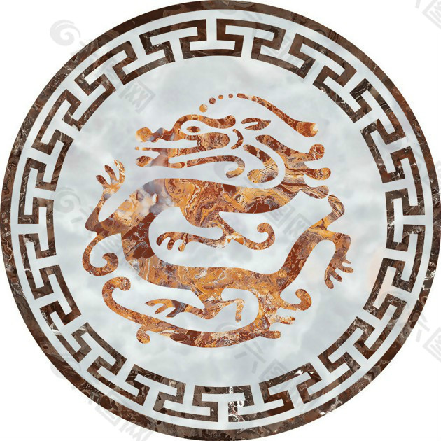 中式古典瓷砖拼花贴图