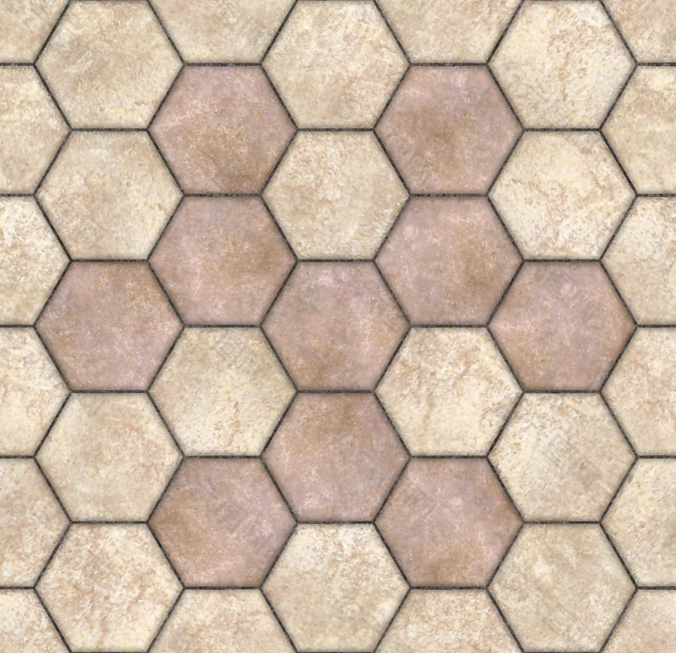 现代六边形地面瓷砖