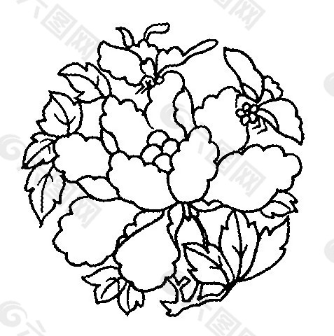 蝴蝶花吉祥黑白图装饰装修素材免费下载 图片编号 六图网