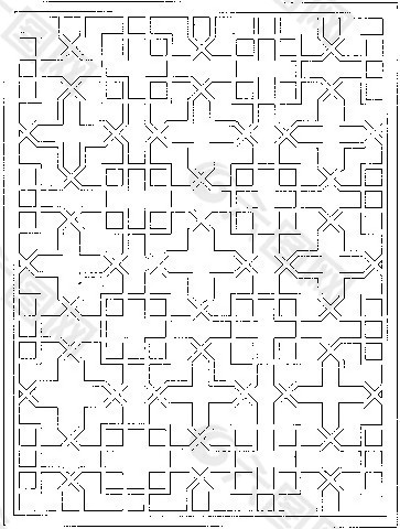 十字花纹镂空黑白图案