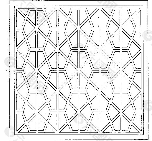 中式花纹镂空黑白图案