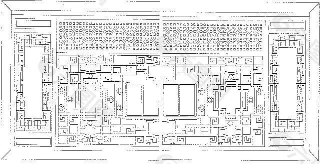 中式复杂式花纹镂空黑白图案