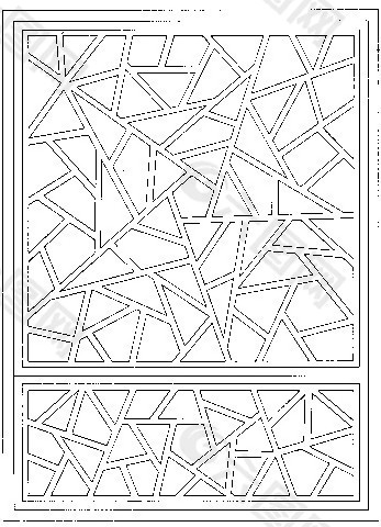 三角不规则花纹镂空黑白图案