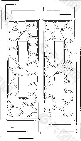 中式花纹镂空黑白图案