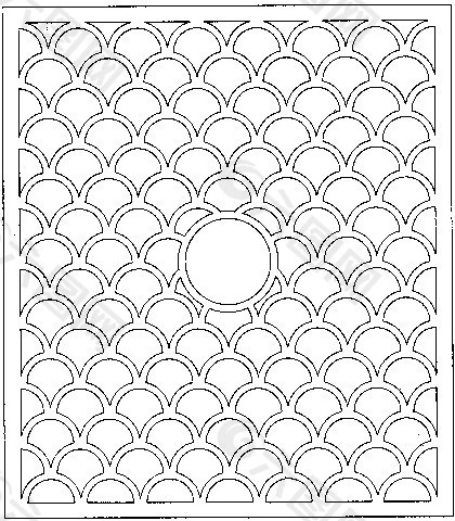 鱼鳞状图纹镂空黑白图案