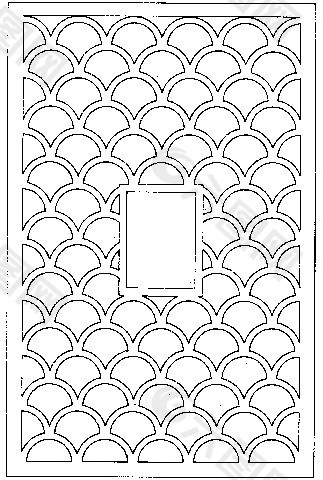 鱼鳞状花纹镂空黑白图案