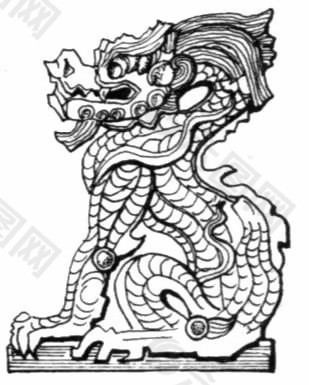 中式图案龙纹座龙