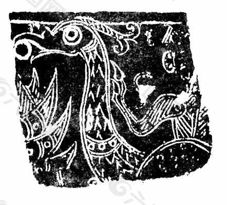 中式图案古典龙纹黑白图