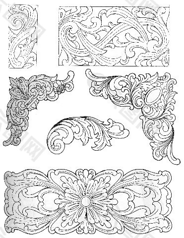 中式木家具花纹分层图