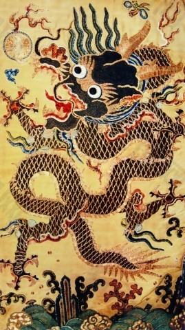 中式游龙布纹贴图