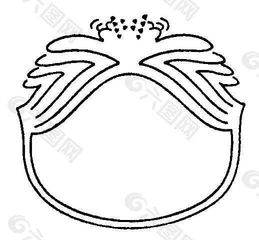 简约曲线构成的黑白边框