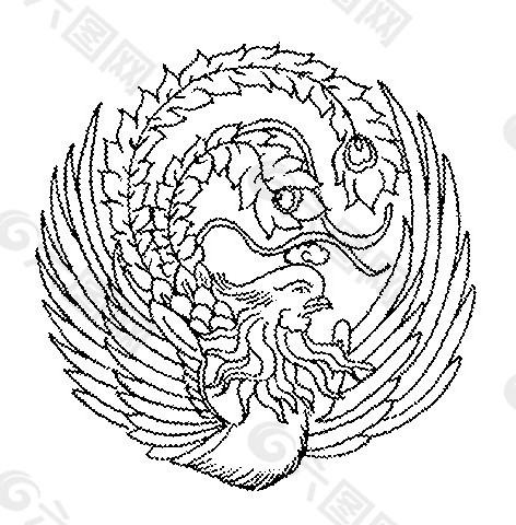 中式老鹰展翅图