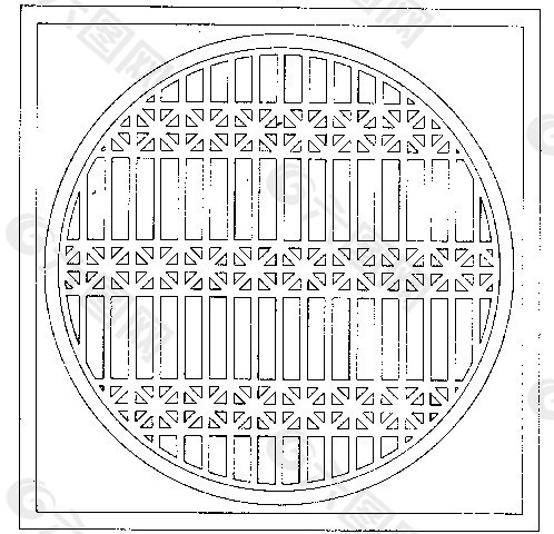 圆形花纹镂空黑白图案