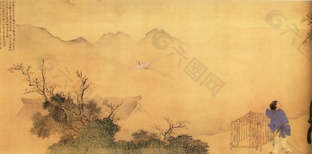 云林山水水墨画