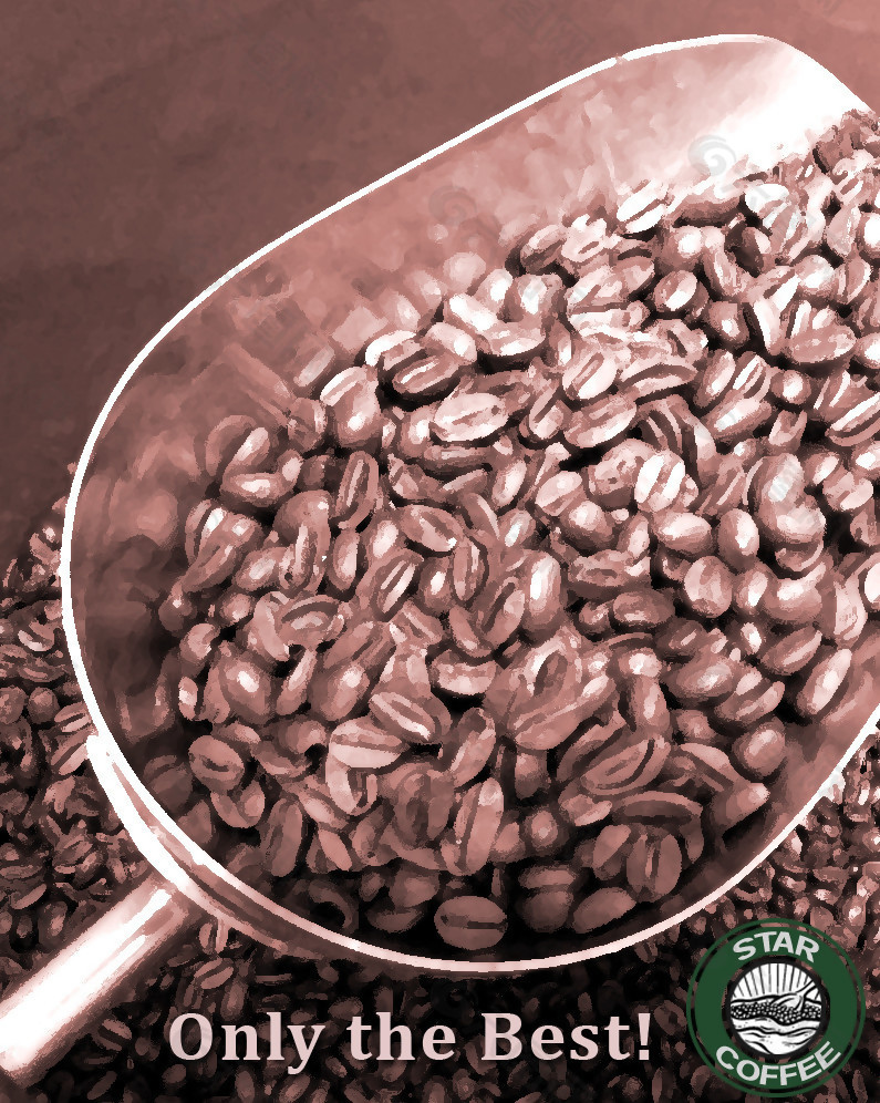 诱人咖啡豆展示图模型