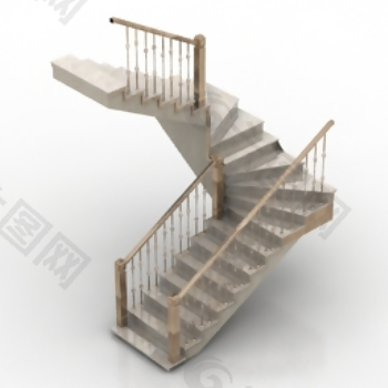 三维模型的楼梯扶手
