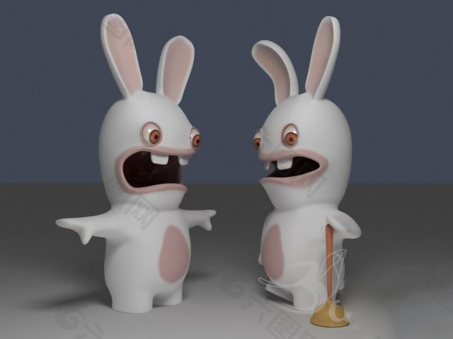 卡通动物兔子模型