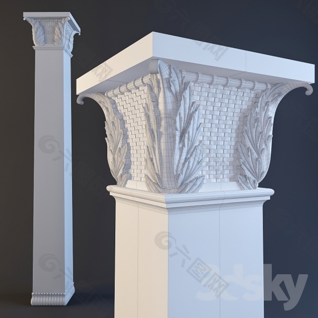 柱子石膏雕塑模型