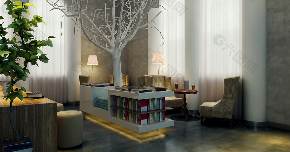 大气酒店客房3D模型