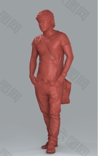 背包男性红色模型素材