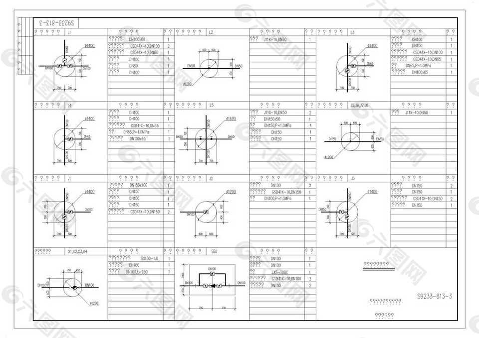 改造公园景观设计施工图给排水阀门井图纸