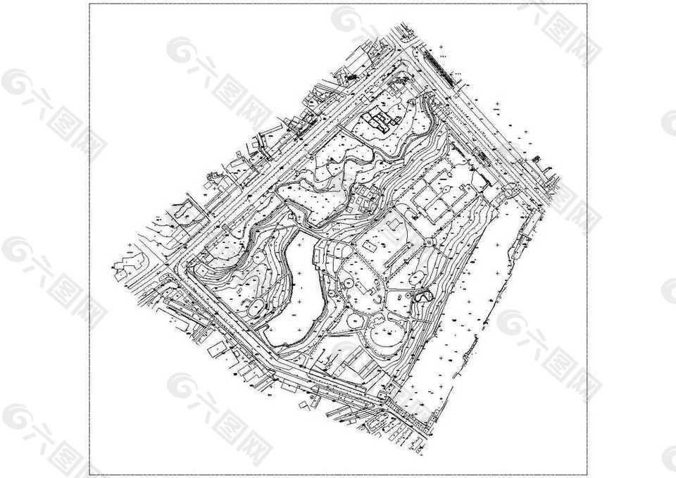 公园景观公园地形CAD图纸