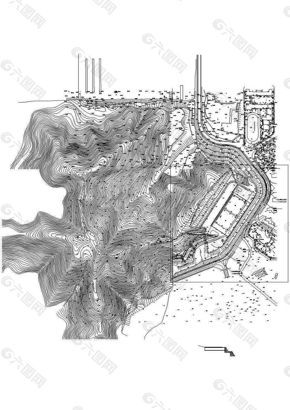 公园景观设计120废弃水池详图CAD图