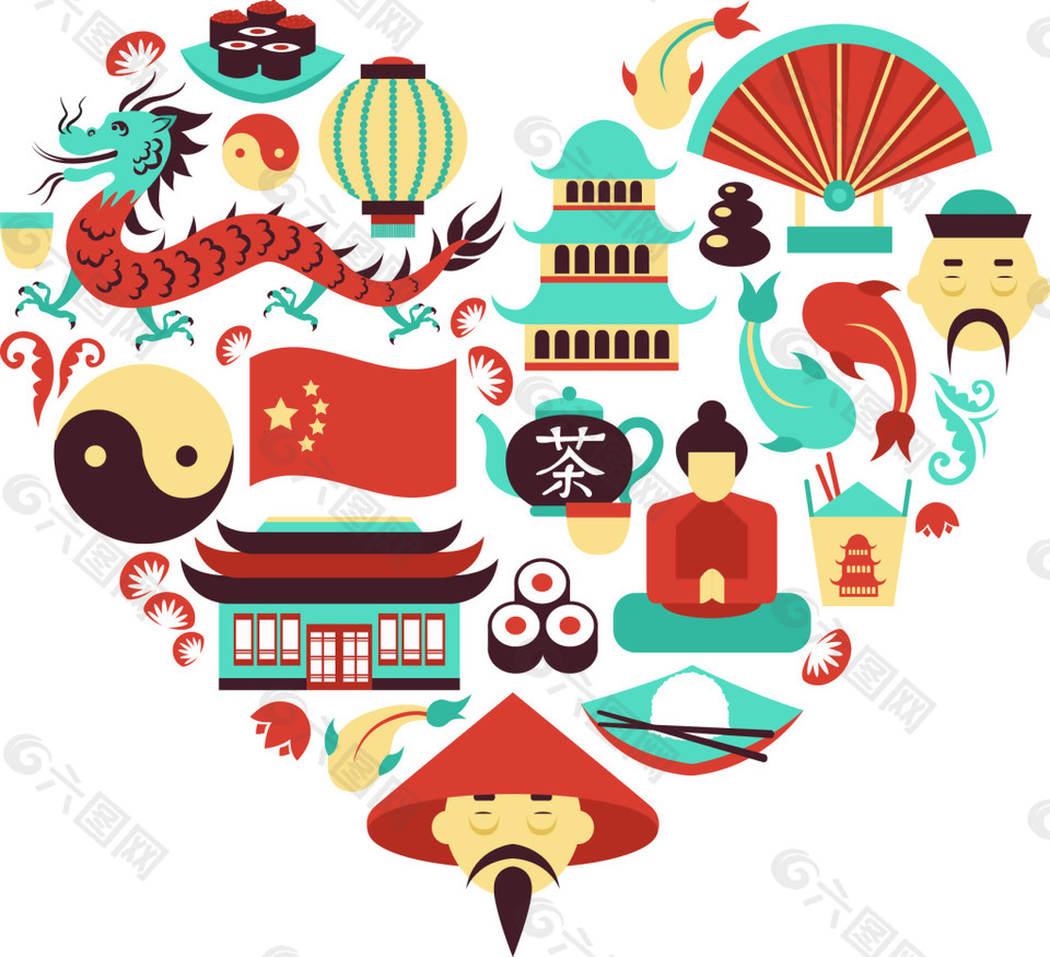 传统中国旅行特色插画