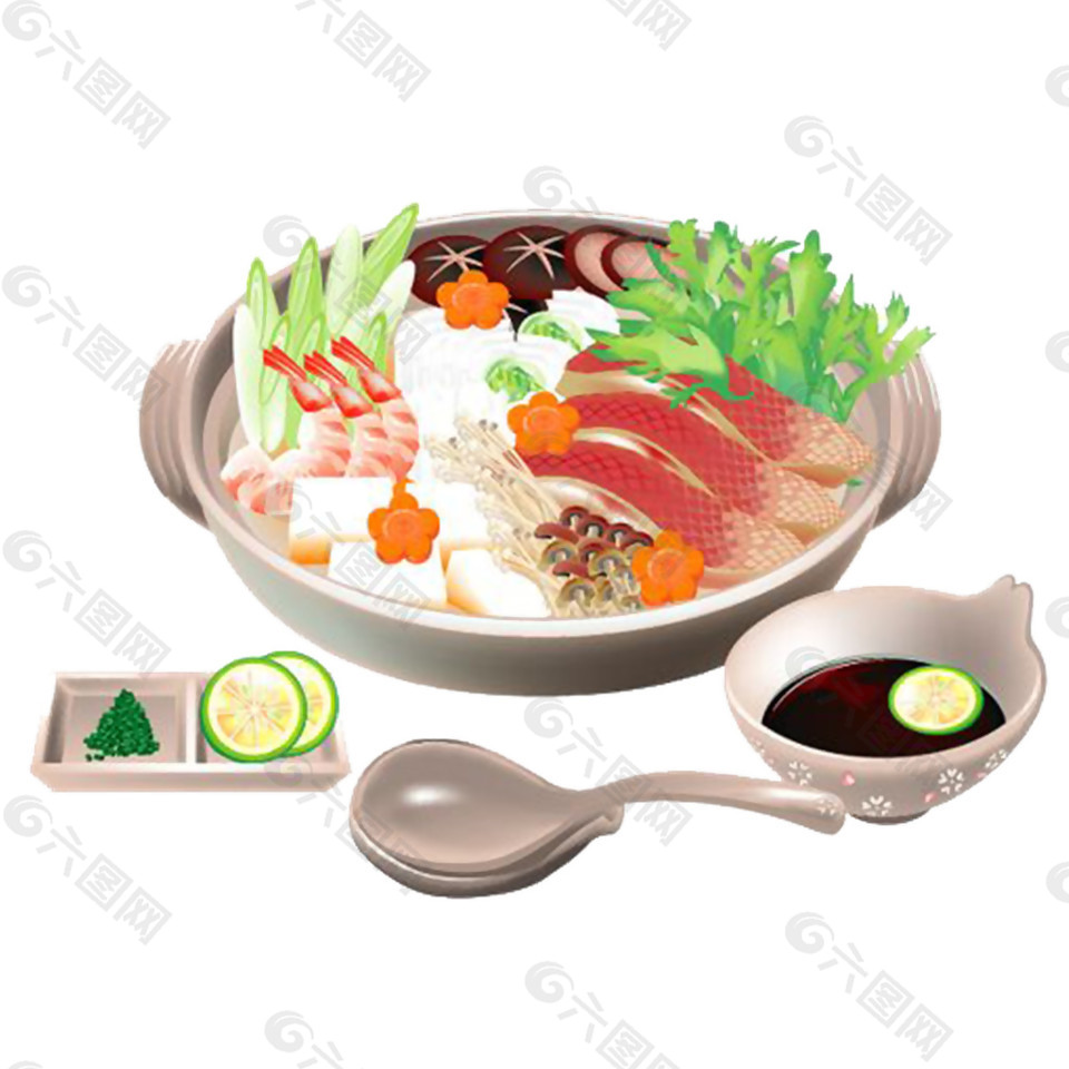 海鲜砂锅元素素材图片