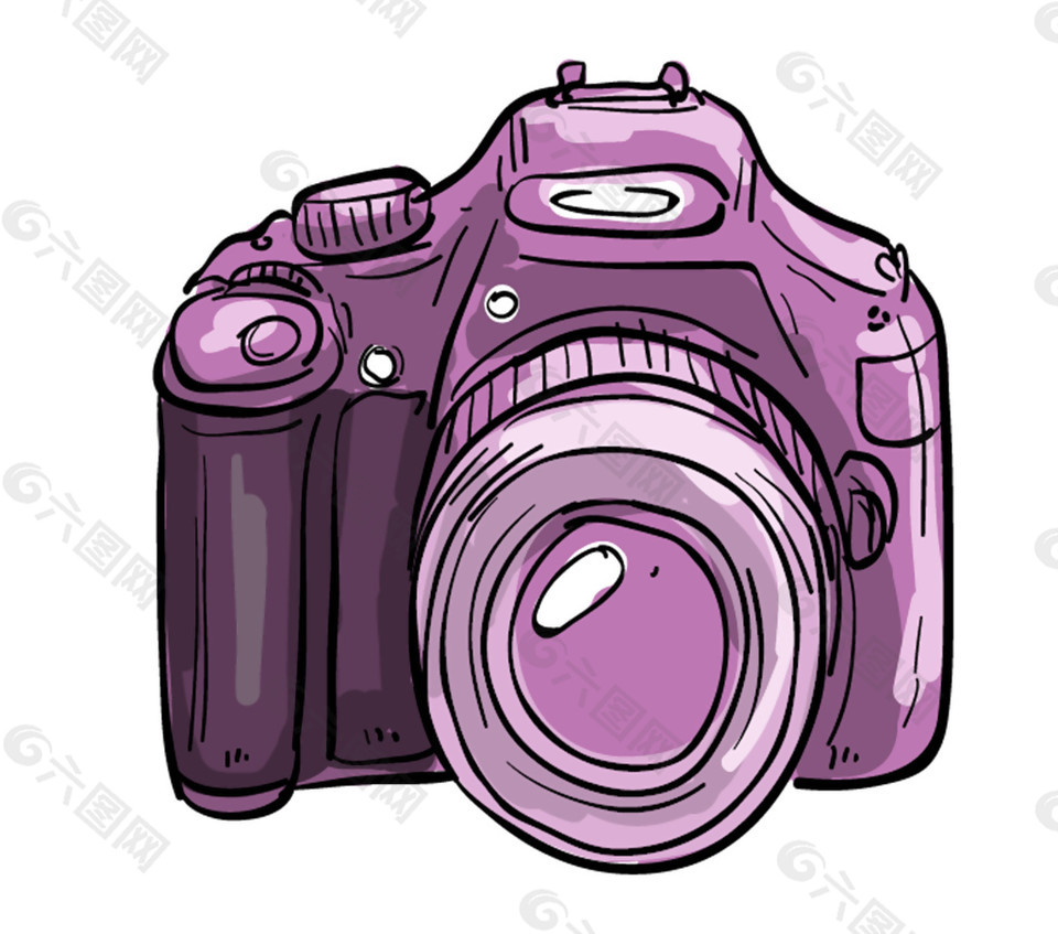 紫色数码相机Png设计素材