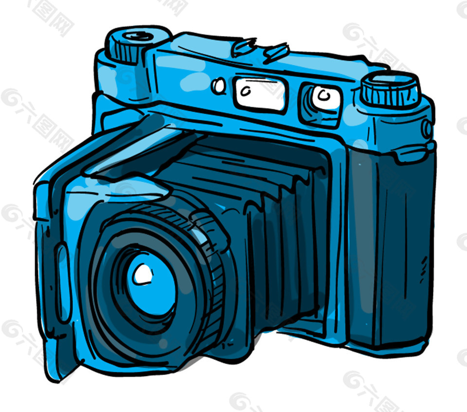 深蓝色数码相机素材图片