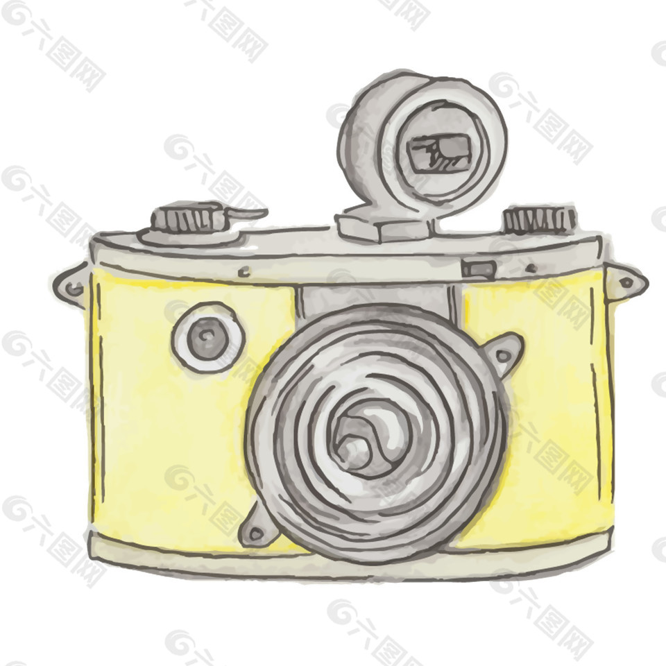 黄色卡通相机素材图片
