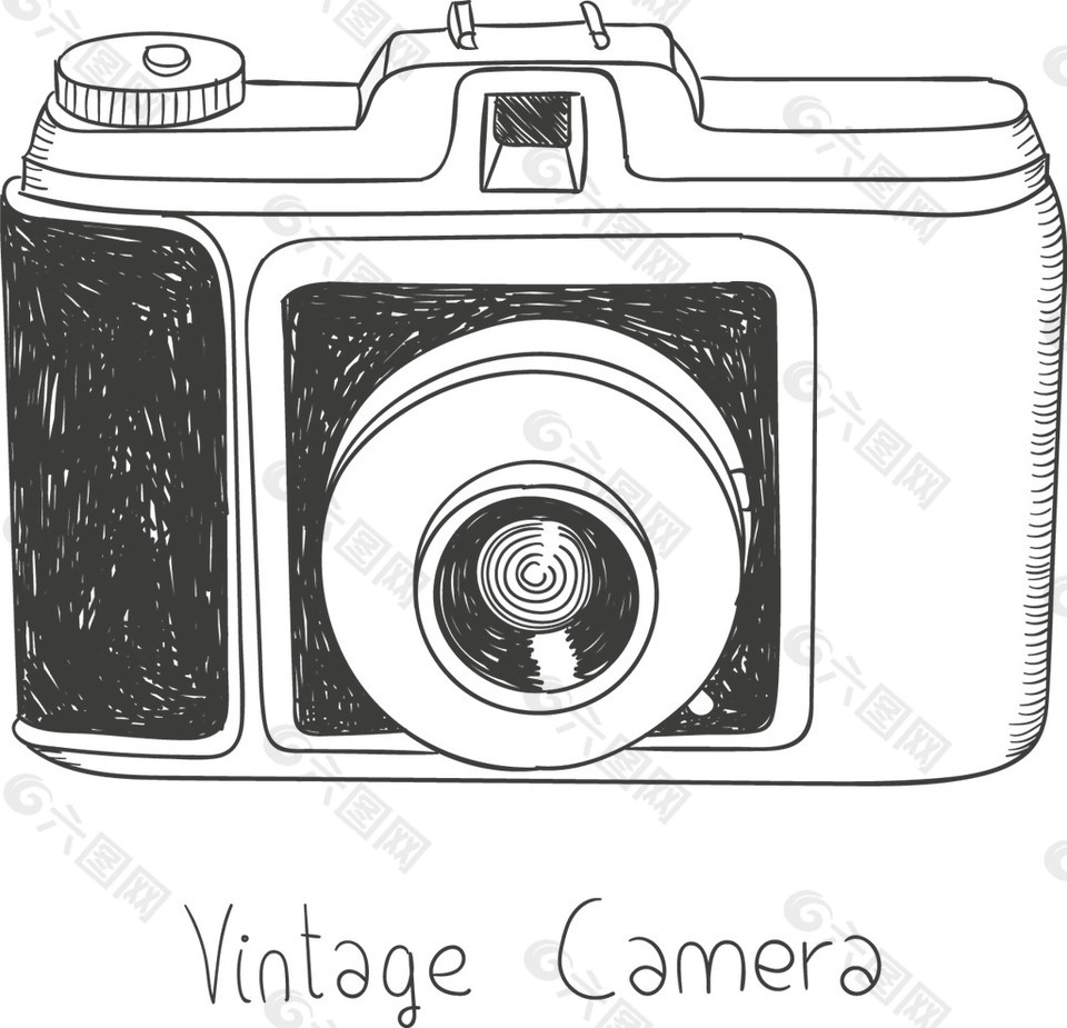 黑白照相机Png素材图片