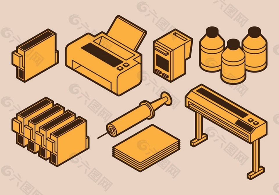 办公设备矢量素材