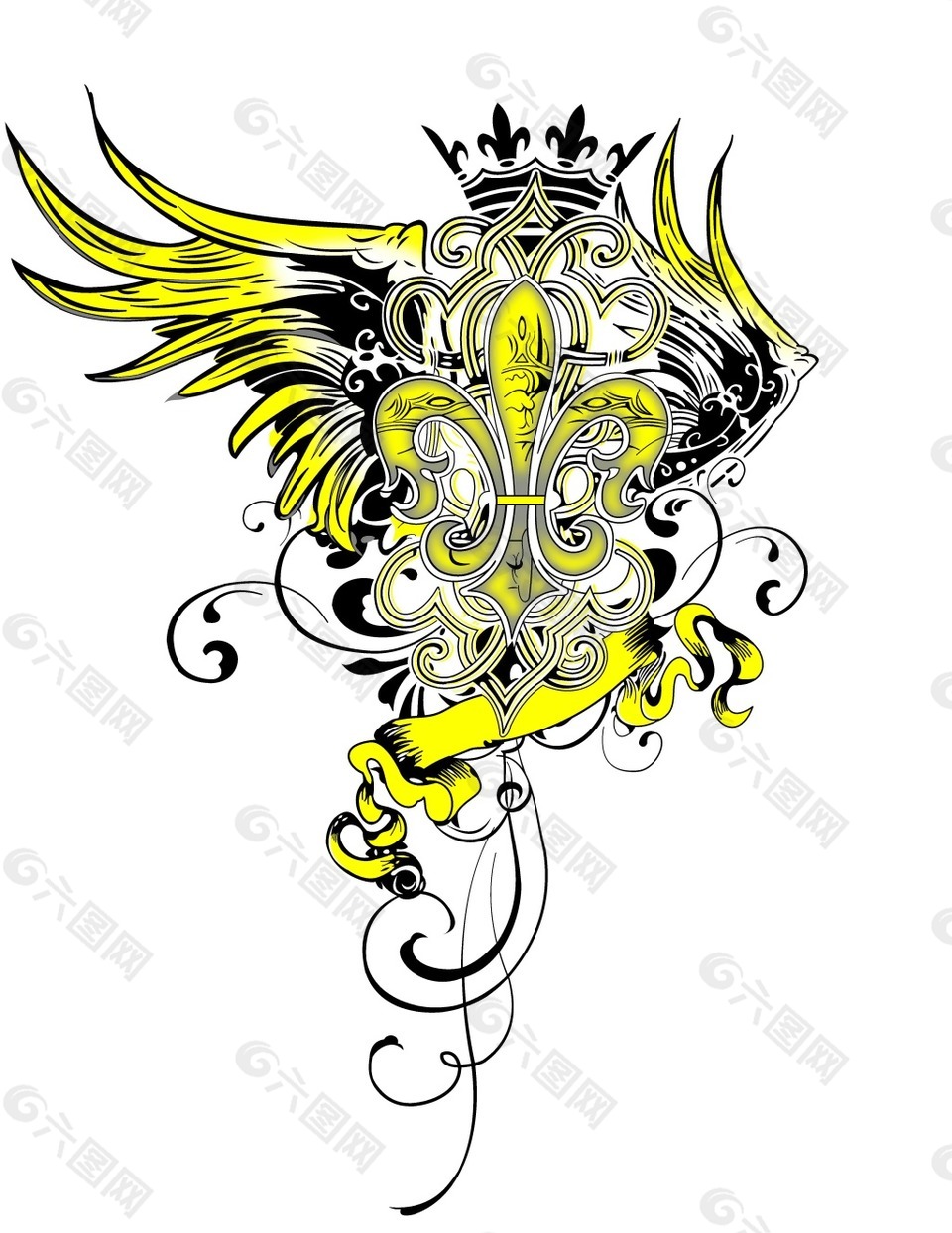 皇冠与鹰装饰素材