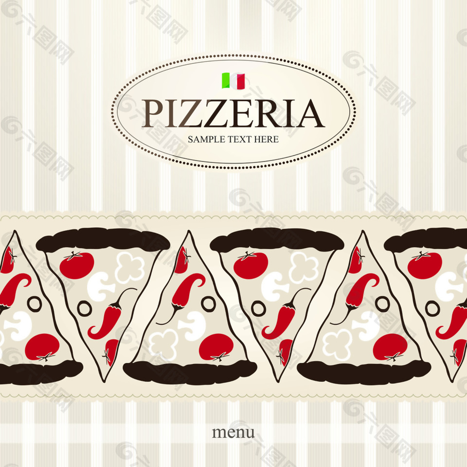 意大利披萨设计矢量素材
