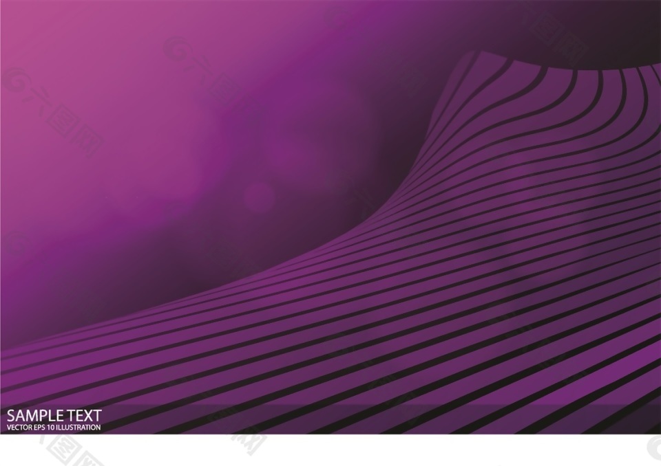 梦幻紫色曲线抽象背景矢量