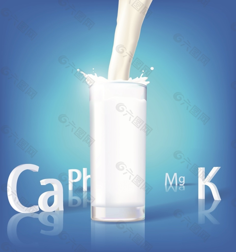 牛奶冲饮矢量素材