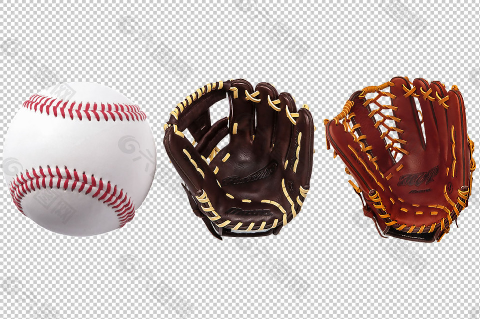 各种棒球装备免抠png透明图层素材