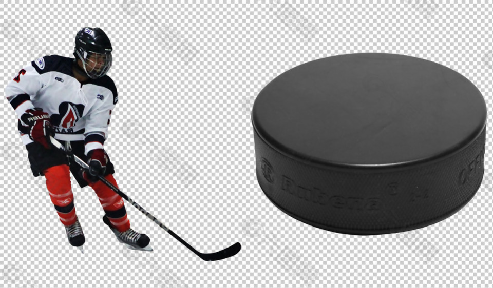 冰球队员和器材免抠png透明图层素材