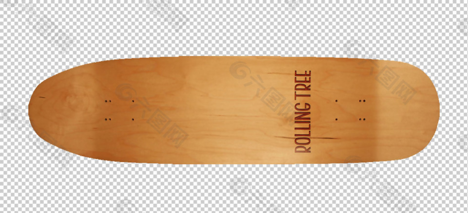 棕色滑板免抠png透明图层素材