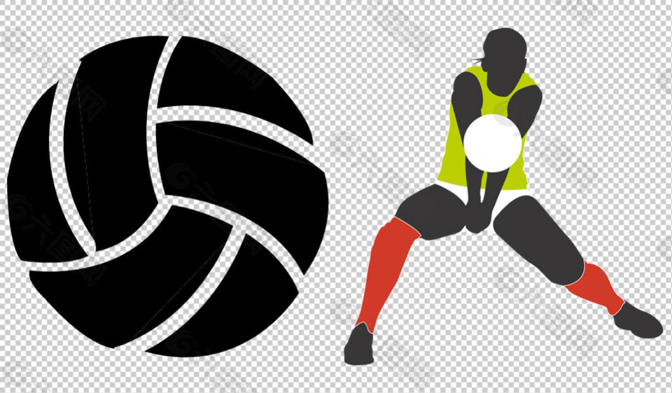 黑色的排球免抠png透明图层素材
