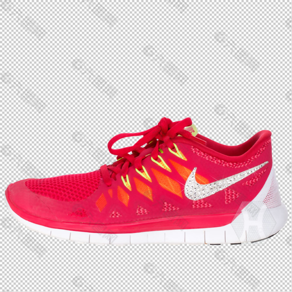 红色时尚跑鞋免抠png透明图层素材
