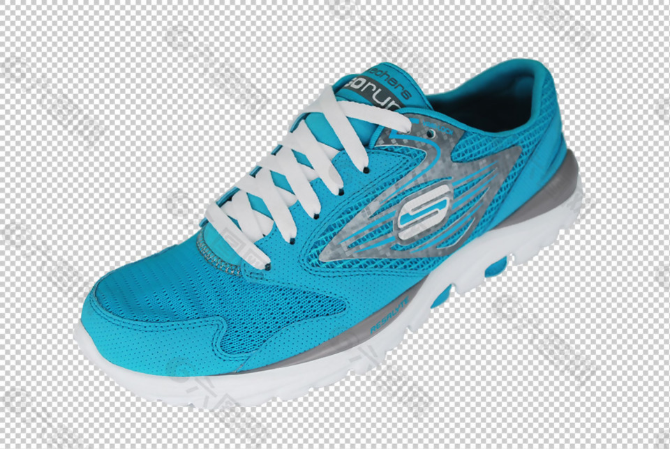 蓝色漂亮跑鞋免抠png透明图层素材
