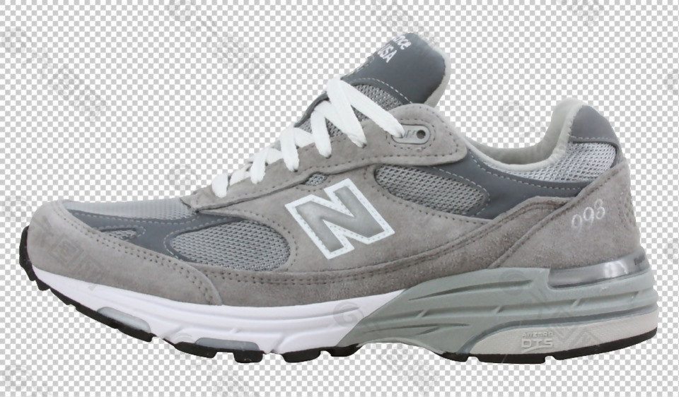 灰色跑鞋免抠png透明图层素材
