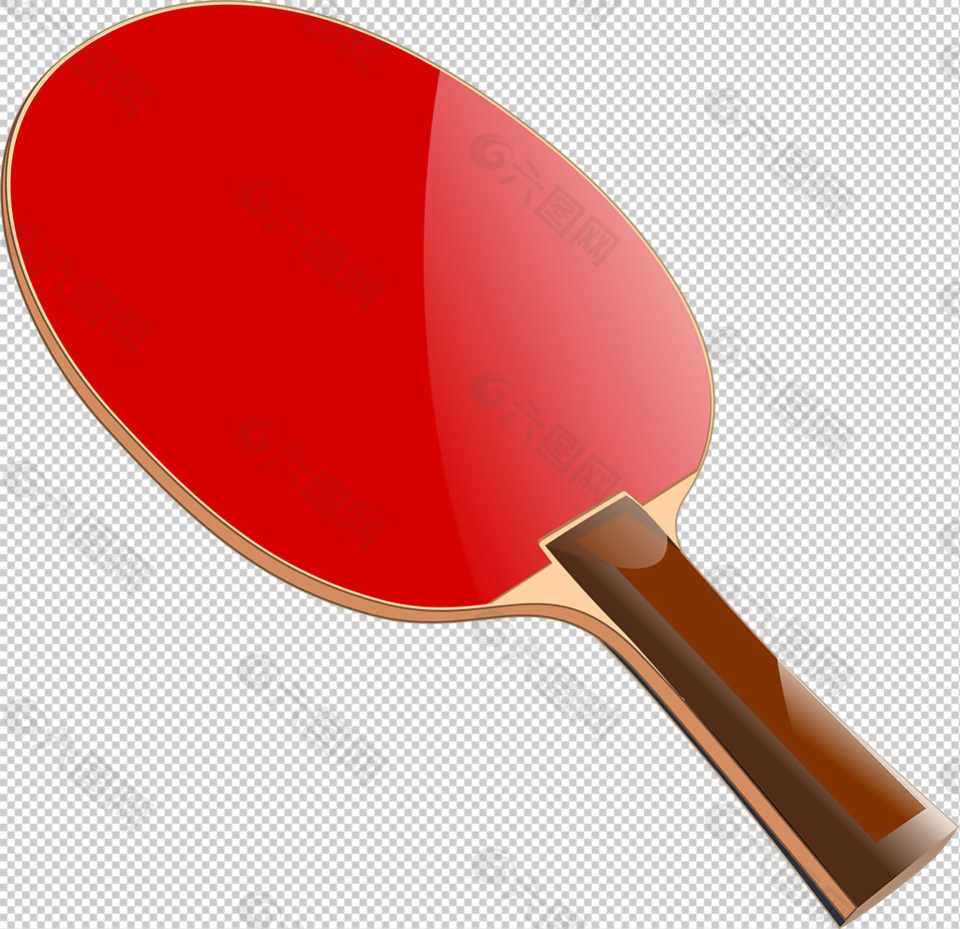 红色乒乓球拍免抠png透明图层素材