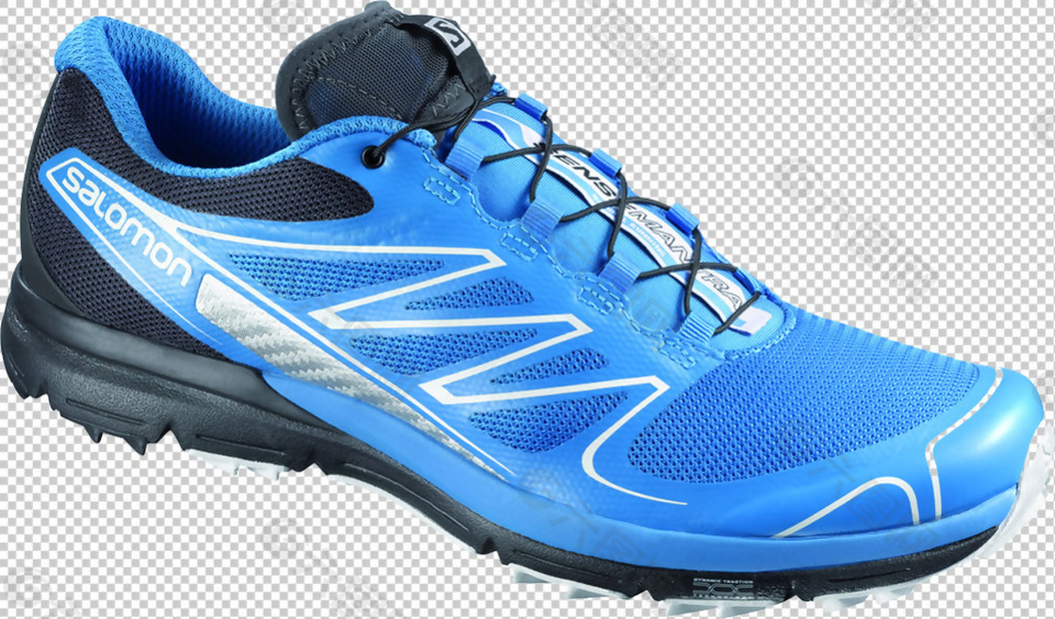 蓝色跑鞋免抠png透明图层素材
