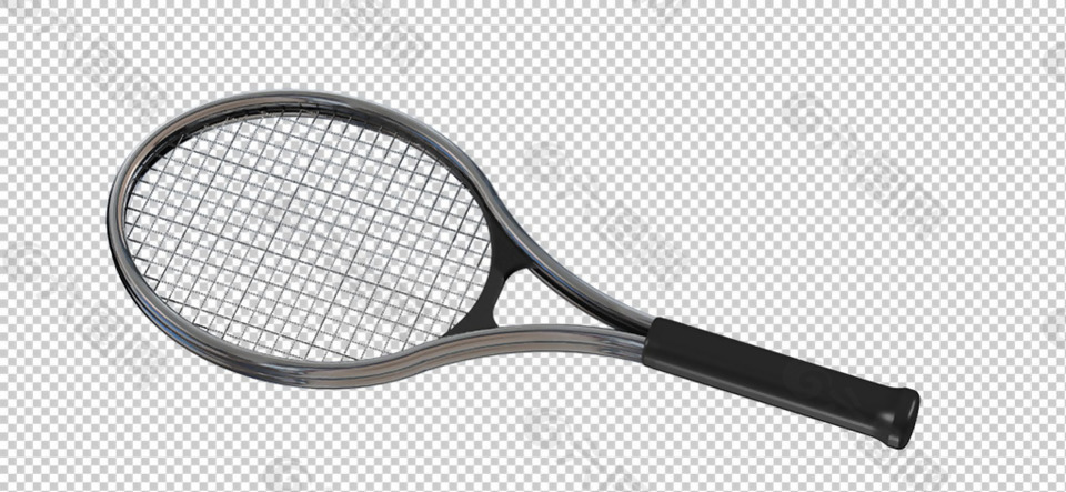 黑色网球拍免抠png透明图层素材