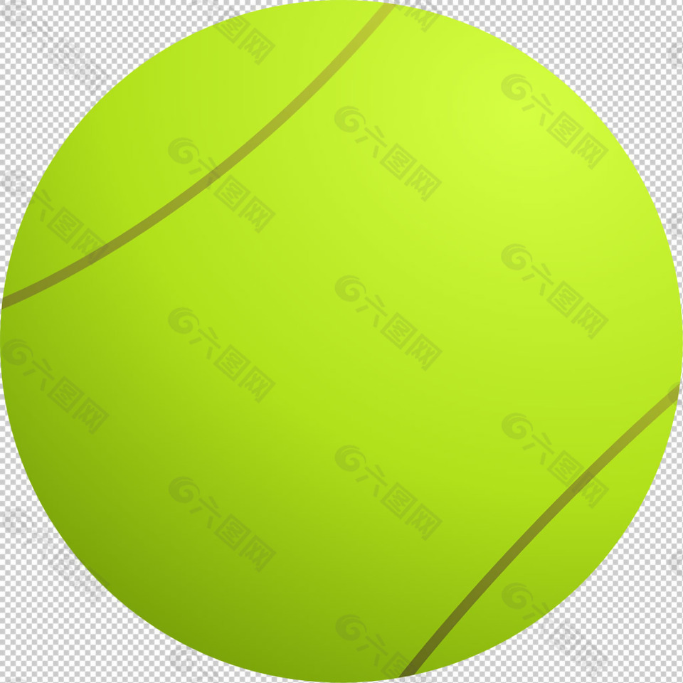 手绘绿色网球免抠png透明图层素材